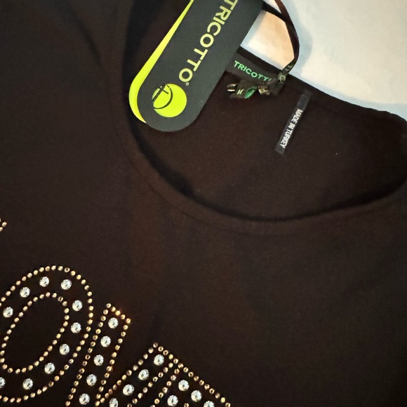 Tricotto “Love Life Live” Embellished Black T-Shirt – New - Picture 5 of 6